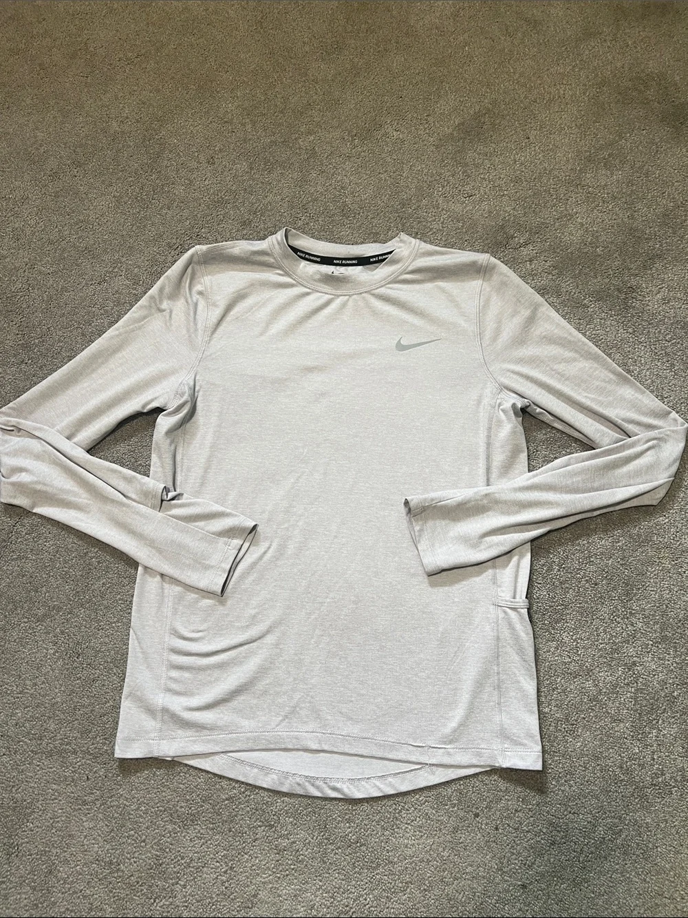 Nike Running Dri-FIT Long Sleeve Shirt Purple Grey size xs
